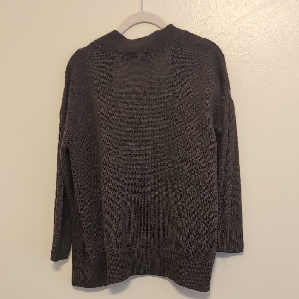 Black Label Brown Cable Knit Cardigan Sweater - Picture 3 of 3